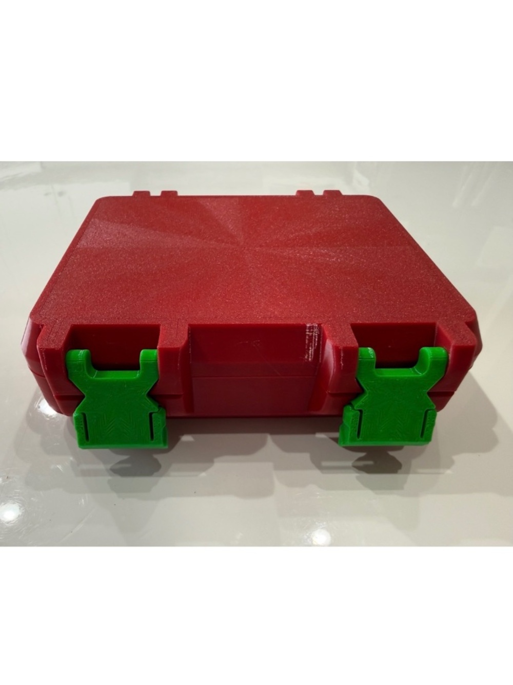 Red Peptide Storage Organizer Box w/ Green Hinges